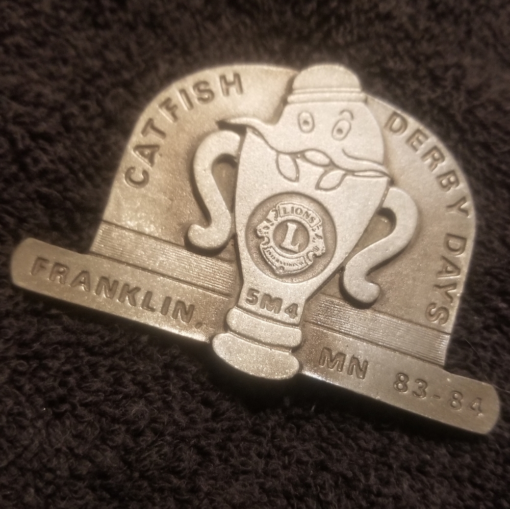 Catfish Derby Days belt buckle vintage 1983 Franklin Minnesota MN